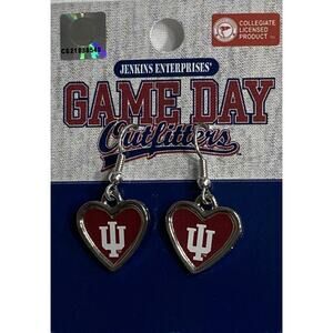 New Indiana Hoosiers Logo Heart Shape Fish Hook Earrings